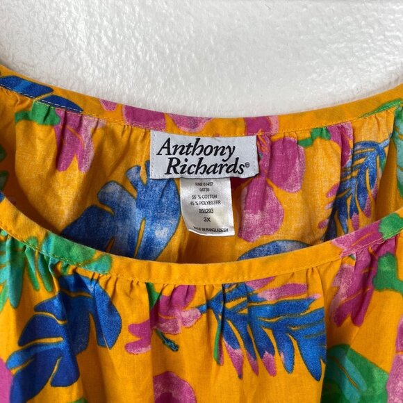 Anthony Richards Lot of 2 House Patio Dress Floral Muumuu Multicolor Size 3X - Picture 11 of 16